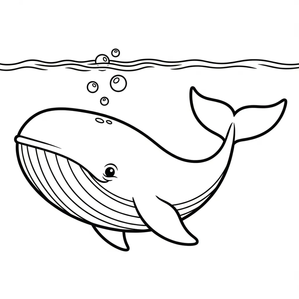 Ballenas 17 para colorear para niño de 5 años