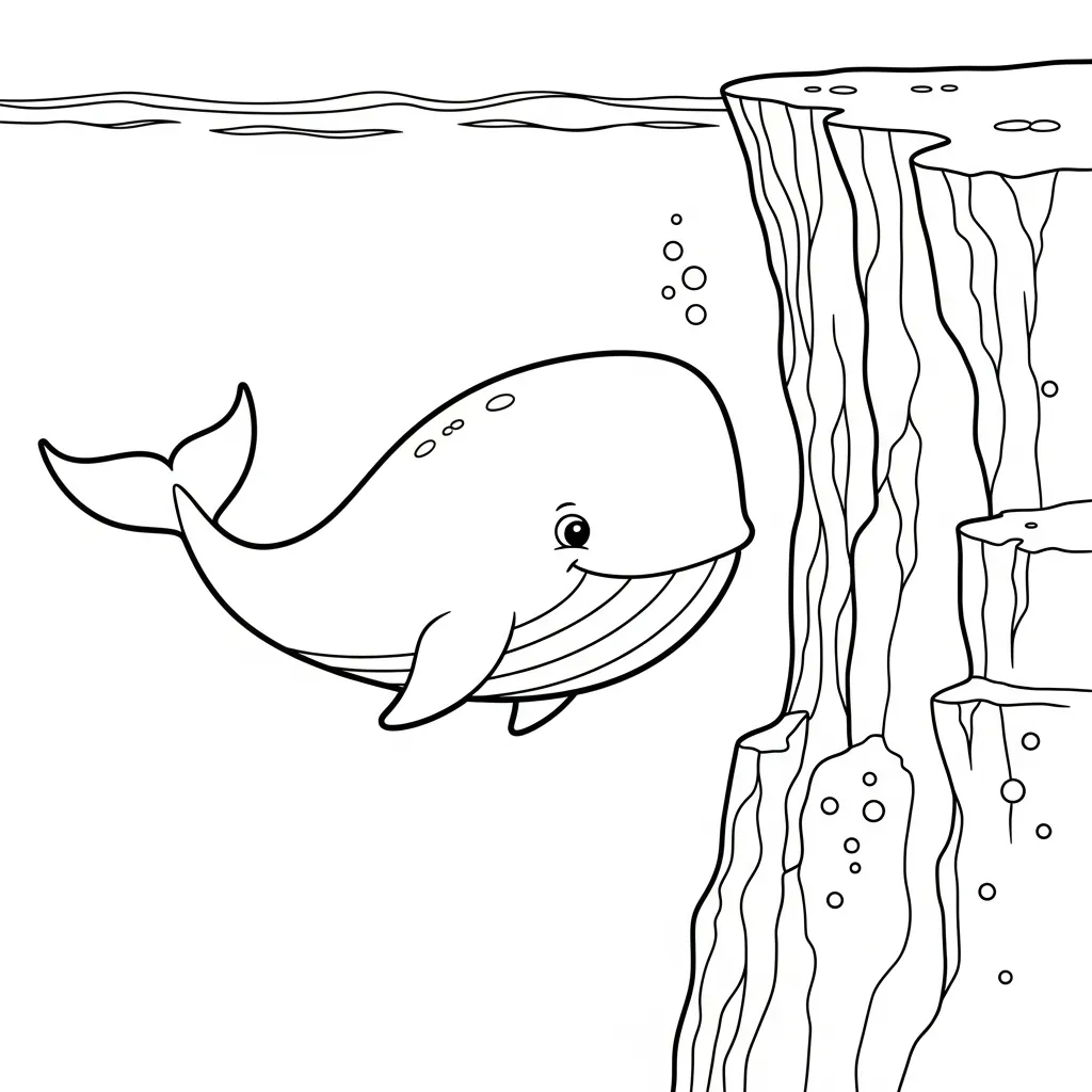 Ballenas 4 para colorear y recortar