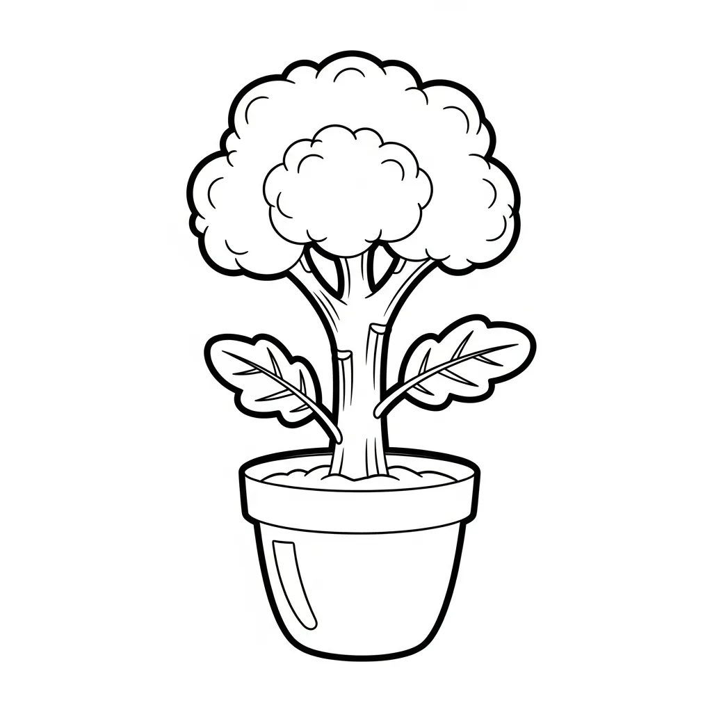 Brocoli 10 para colorear gratis para imprimir