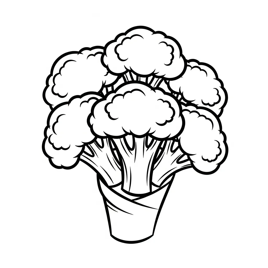 Brocoli 15 para colorear para imprimir para niño de 3 años