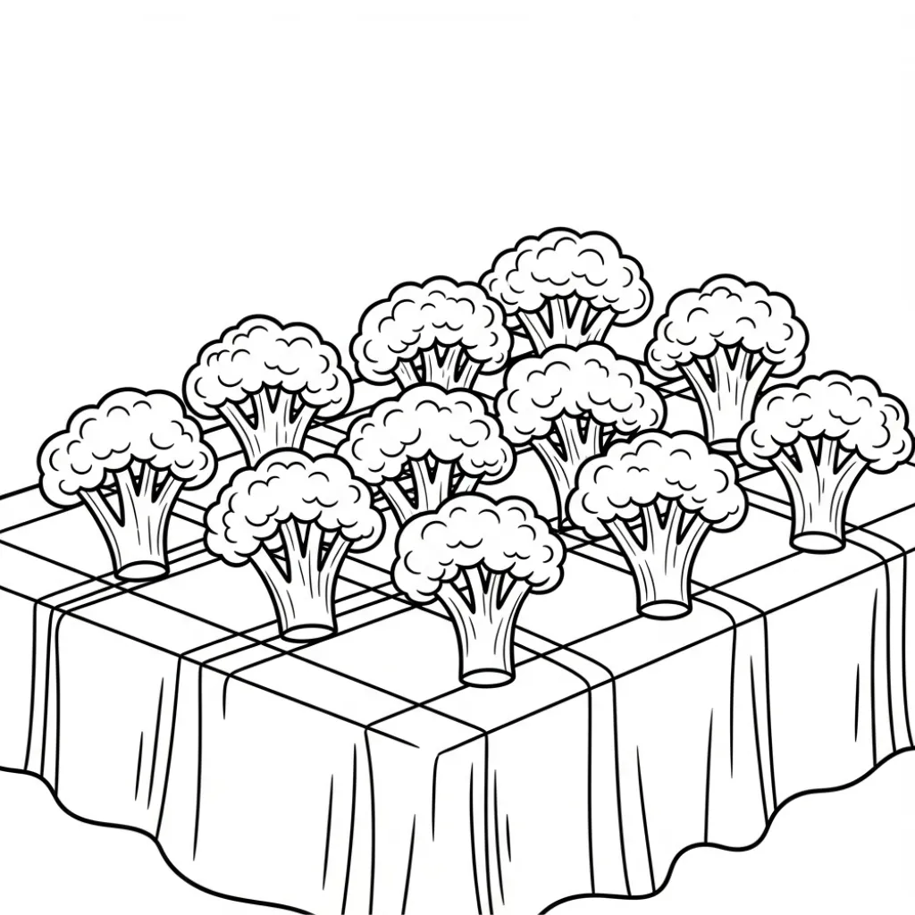 Brocoli 2 para colorear para niño de 2 años