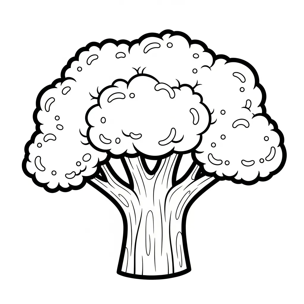 Brocoli 4 para colorear educativo para niño