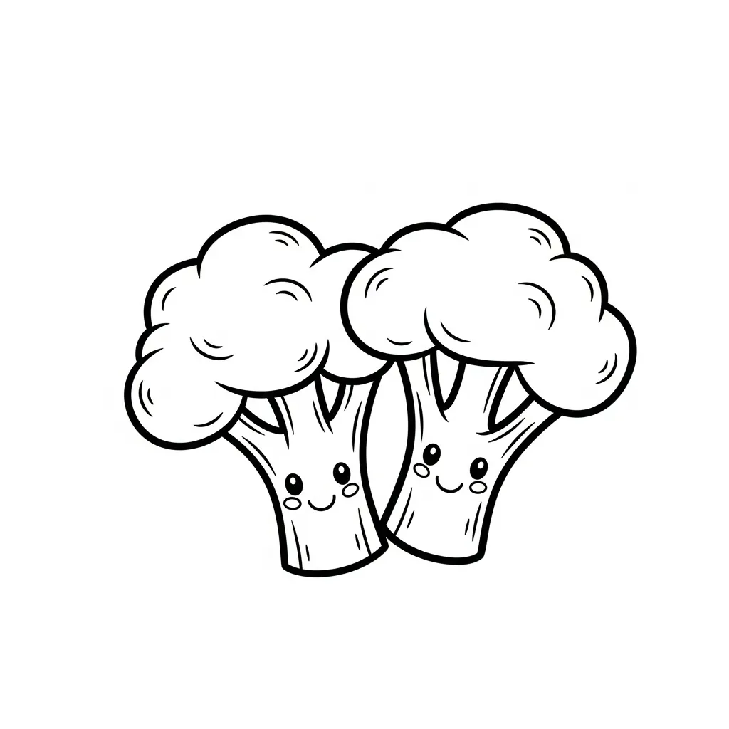 Brocoli 7 para colorear para niño de para imprimir