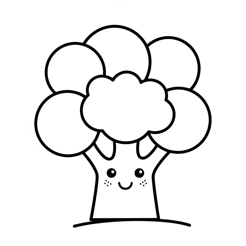 Brocoli 9 para colorear para imprimir para niño de 4 años