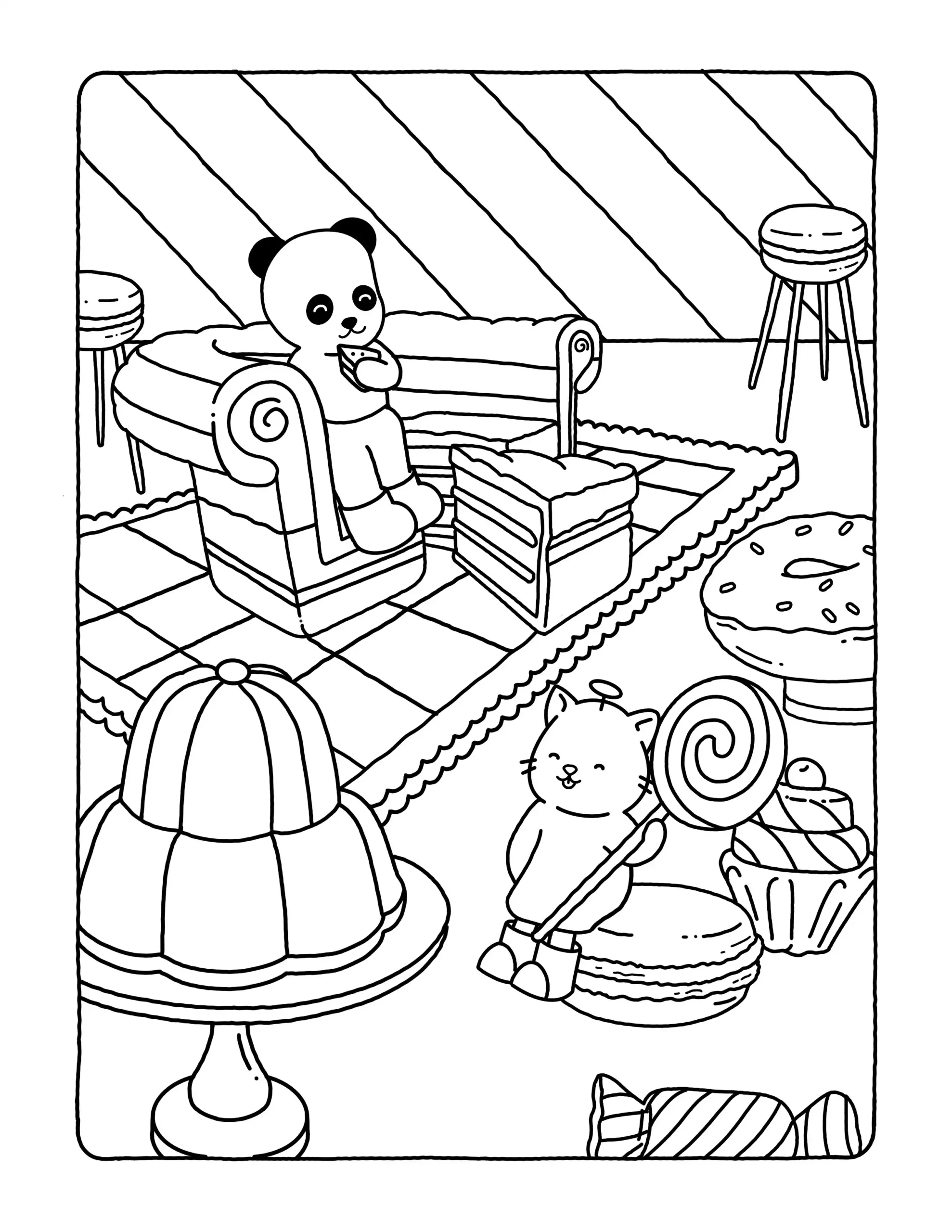 Browmies Dessert Wonderland para colorear para niño de 7 años