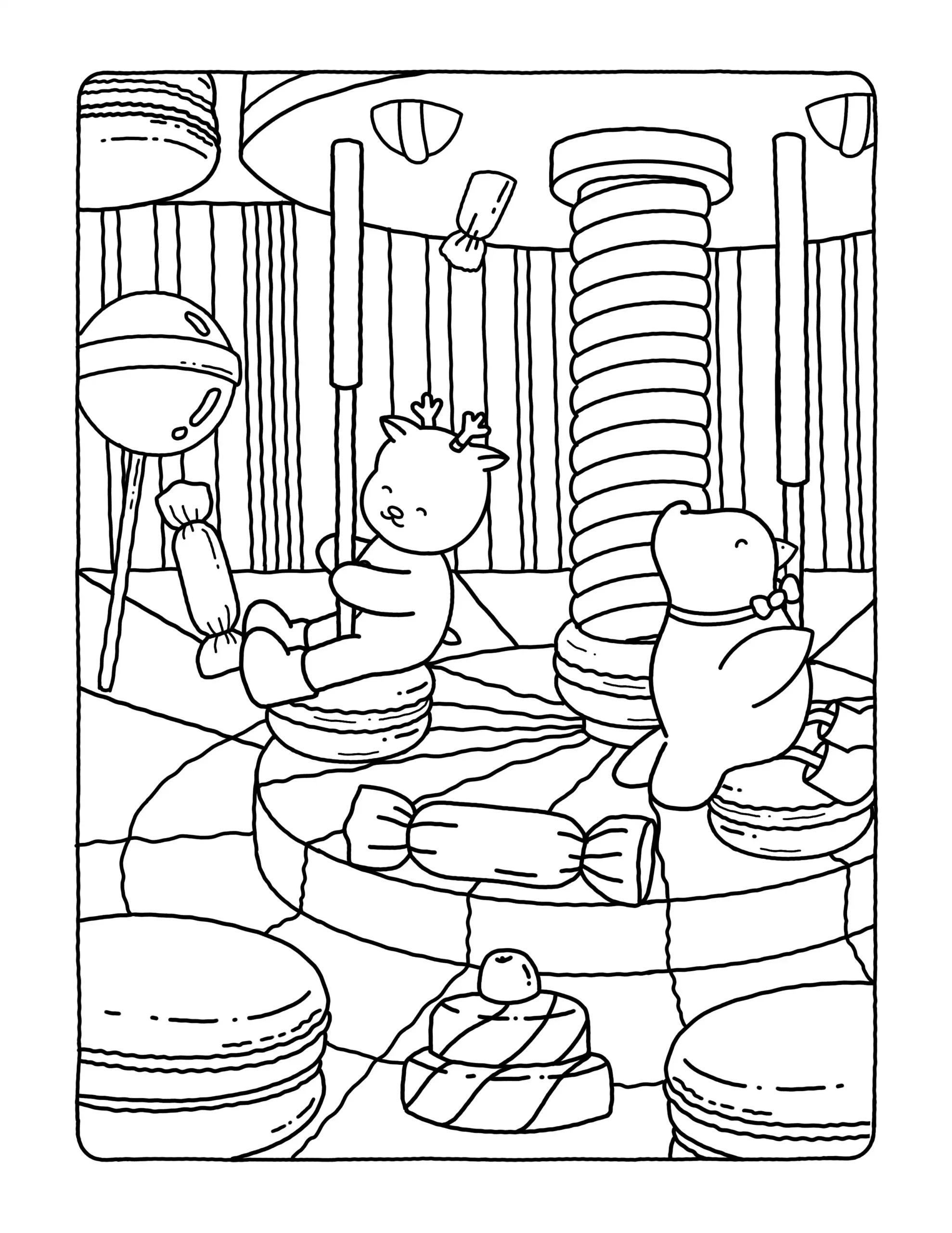 Browmies Dessert Wonderland para colorear para niño de 3 años 1