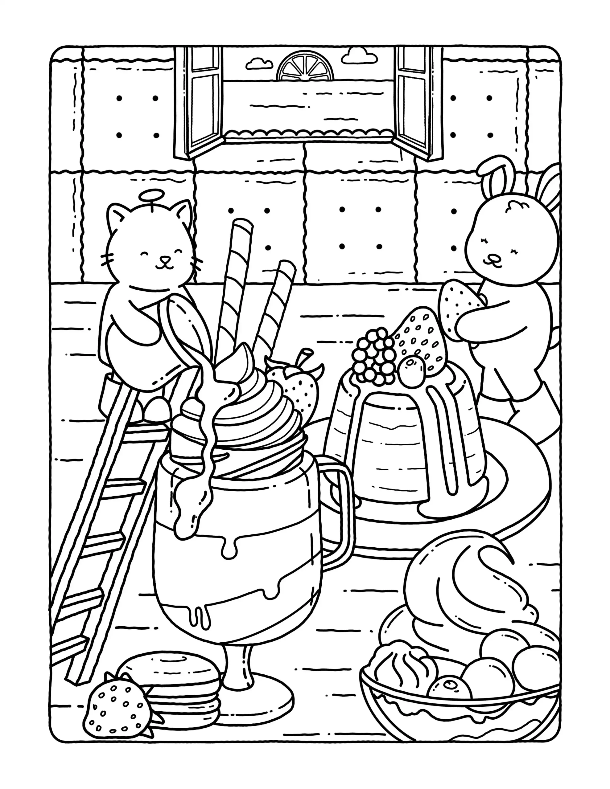 Browmies Dessert Wonderland para colorear para niños para imprimir 1