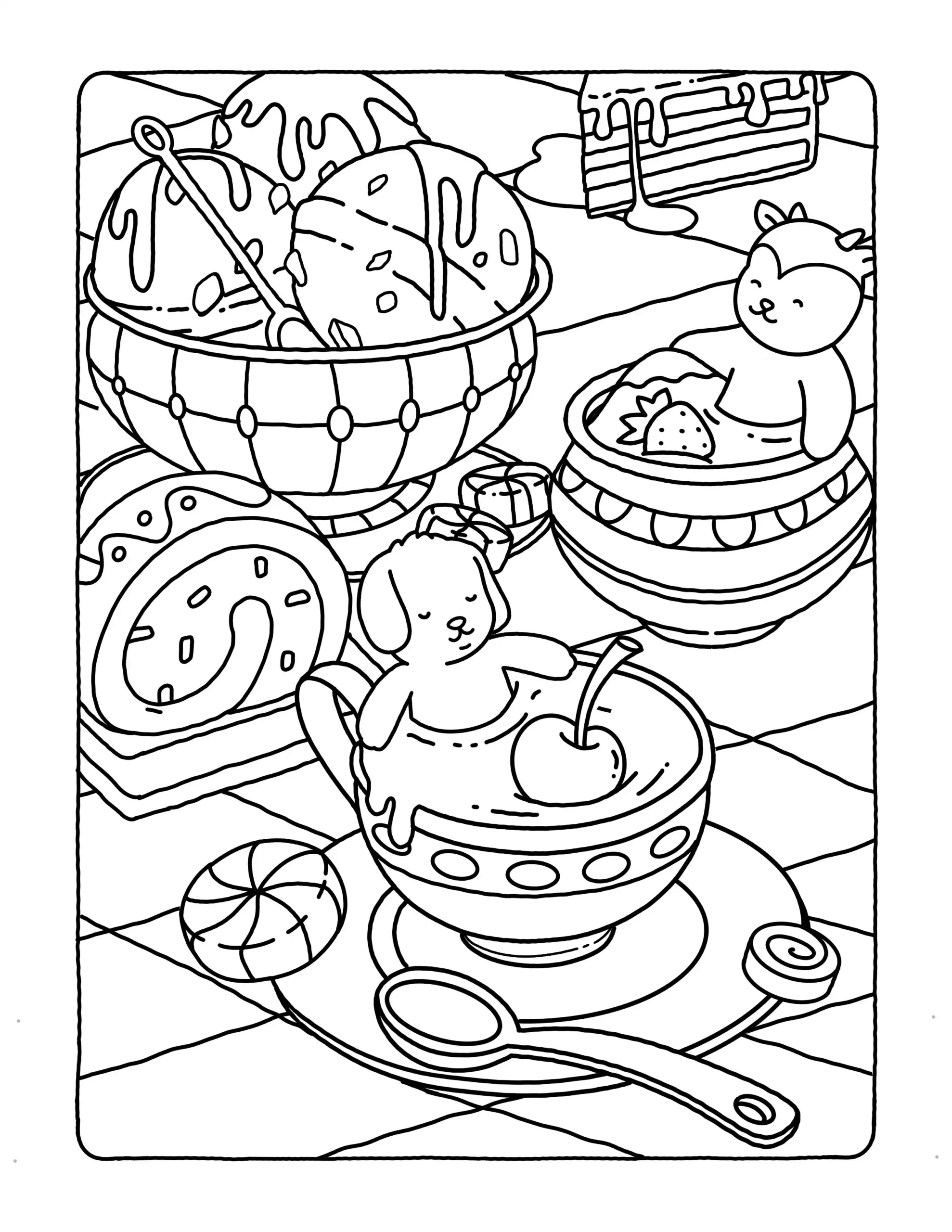 Browmies Dessert Wonderland para colorear para niño de 8 años