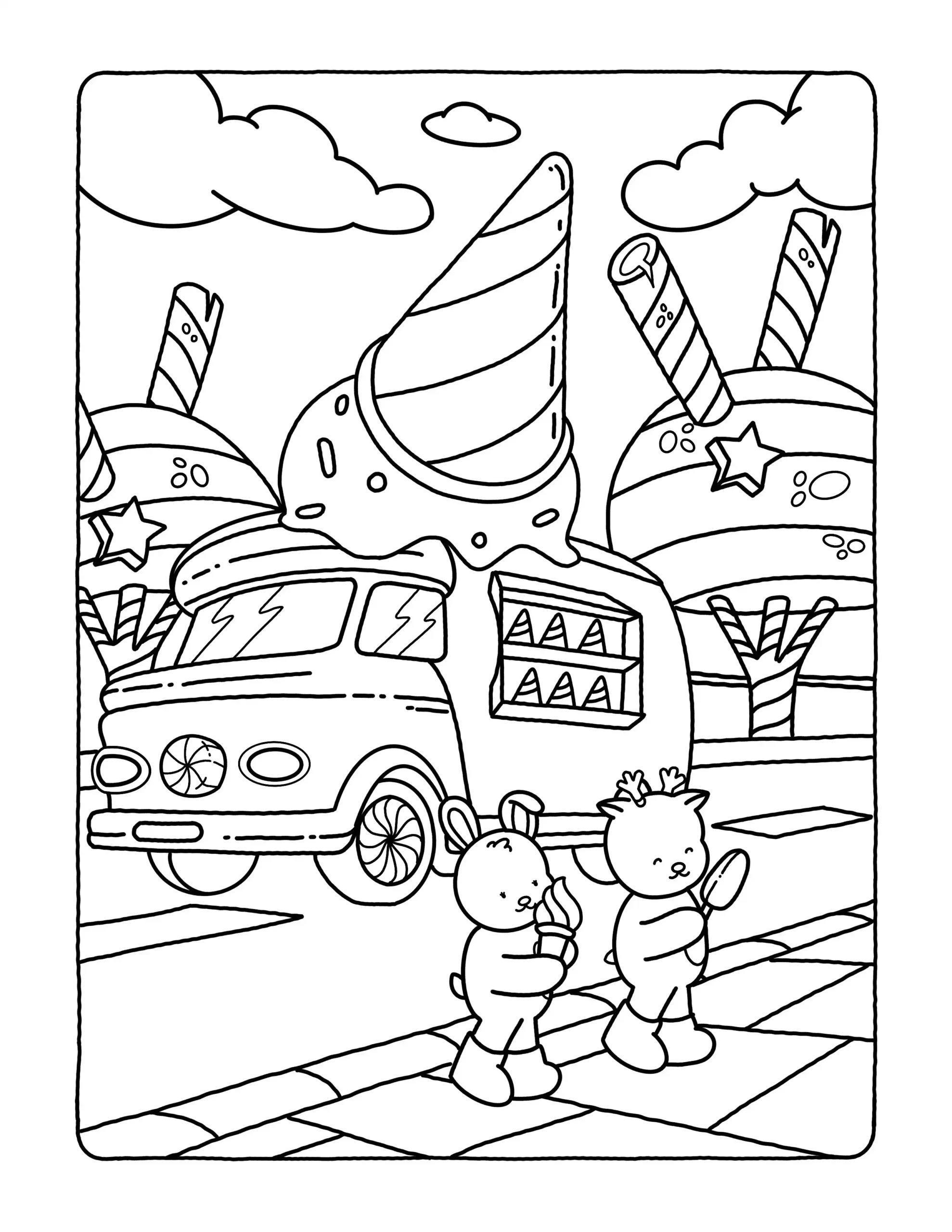 Browmies Dessert Wonderland para colorear para niños para imprimir