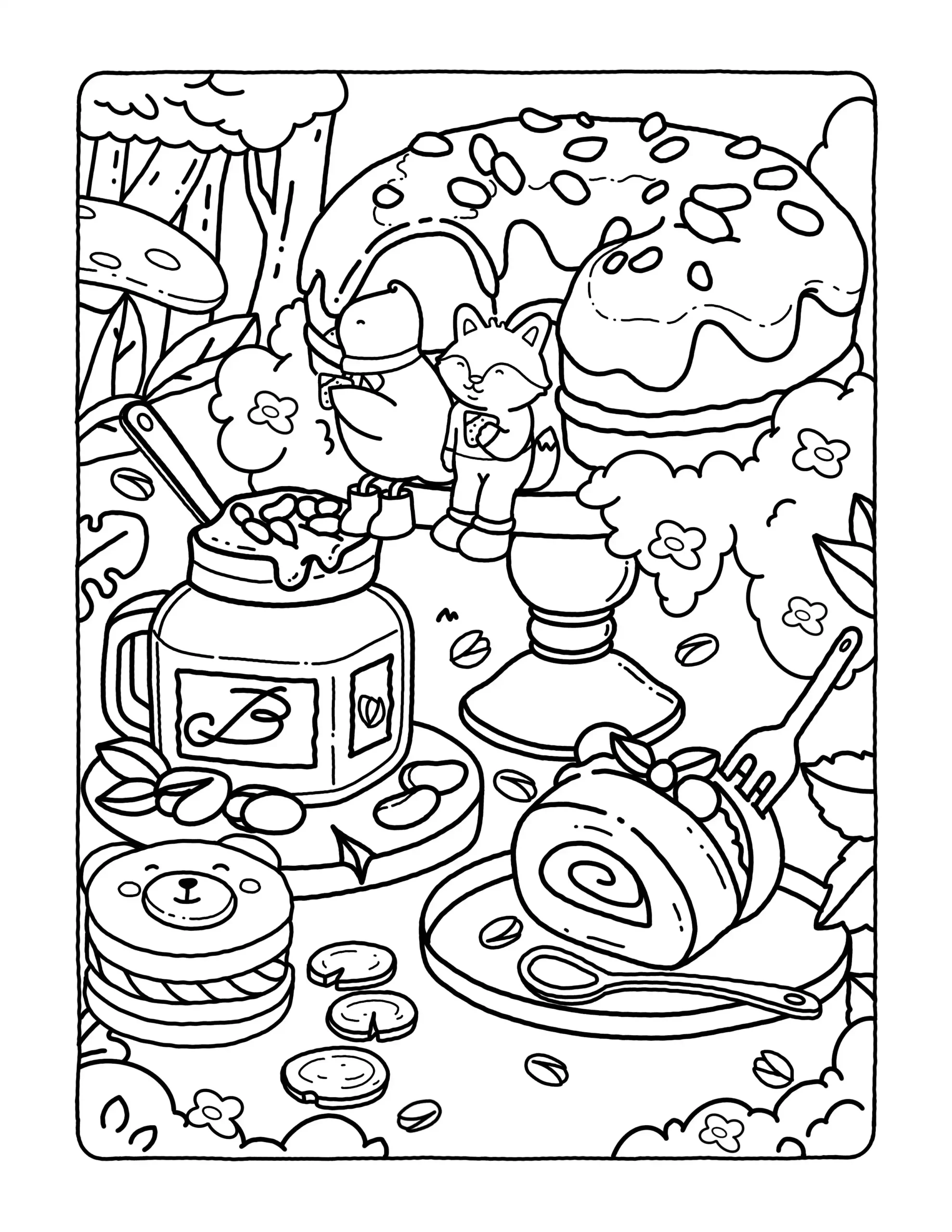 Browmies Dessert Wonderland para colorear para niño de 3 años