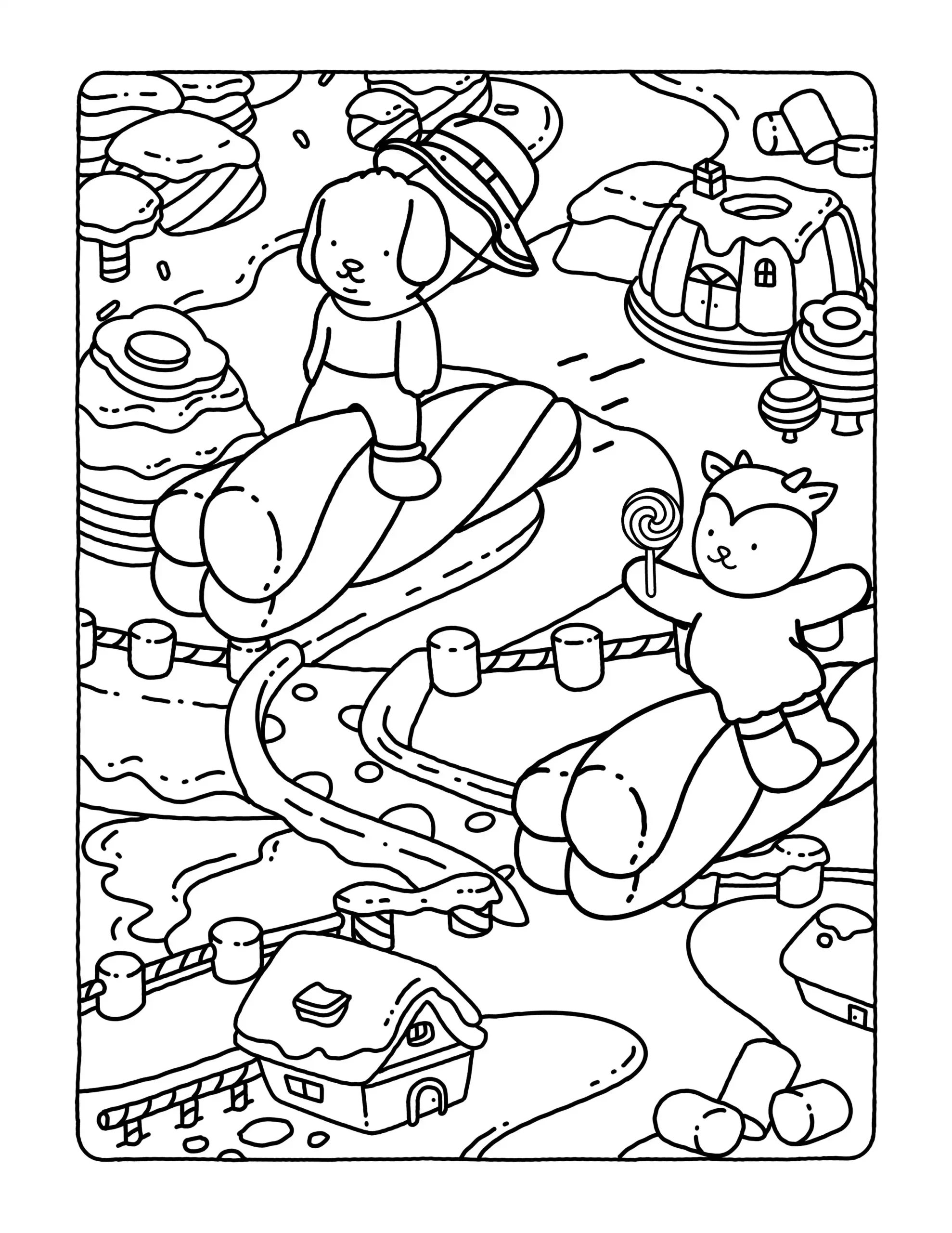 imprimir Browmies Dessert Wonderland para colorear para niño