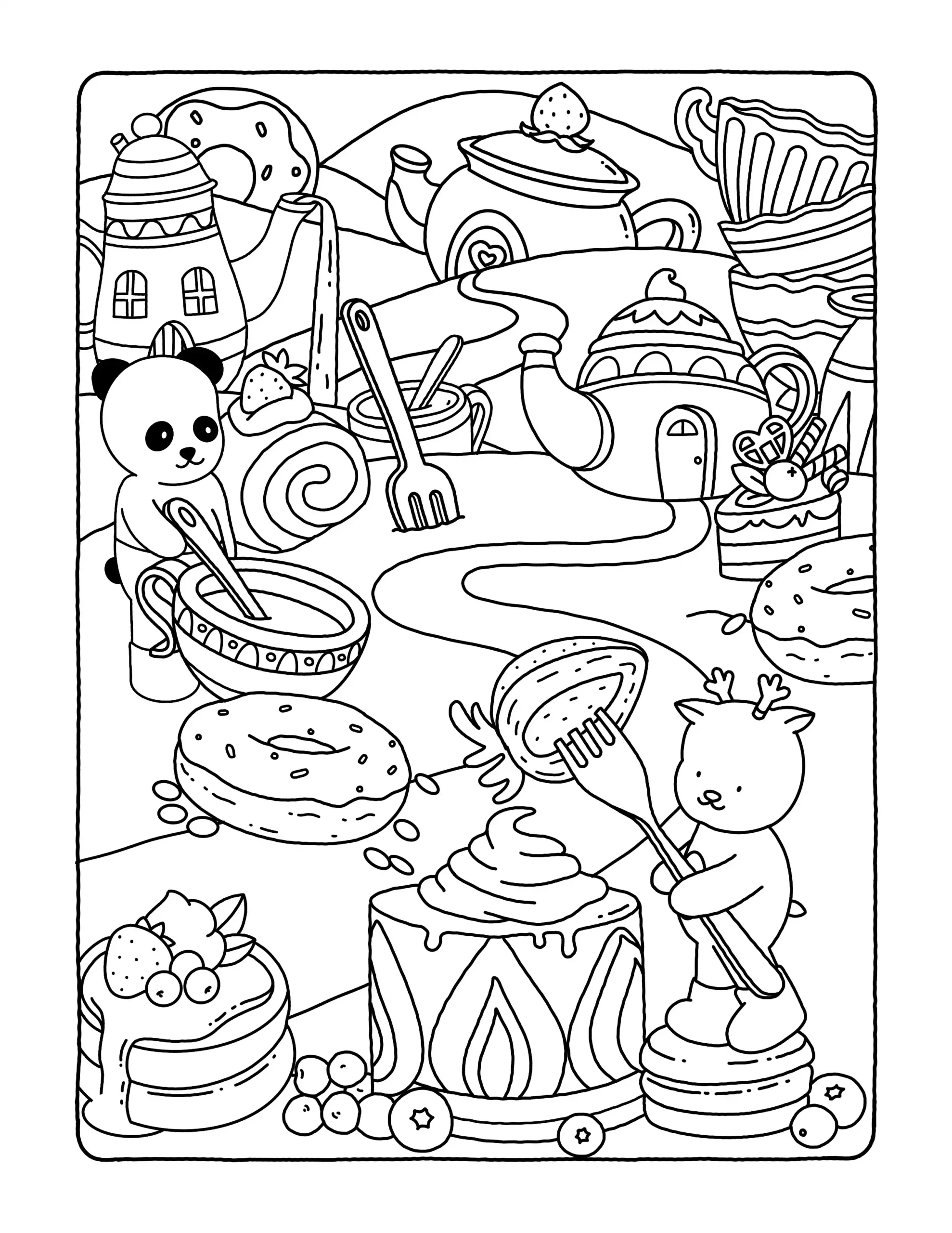 Browmies Dessert Wonderland de niño para colorear para imprimir