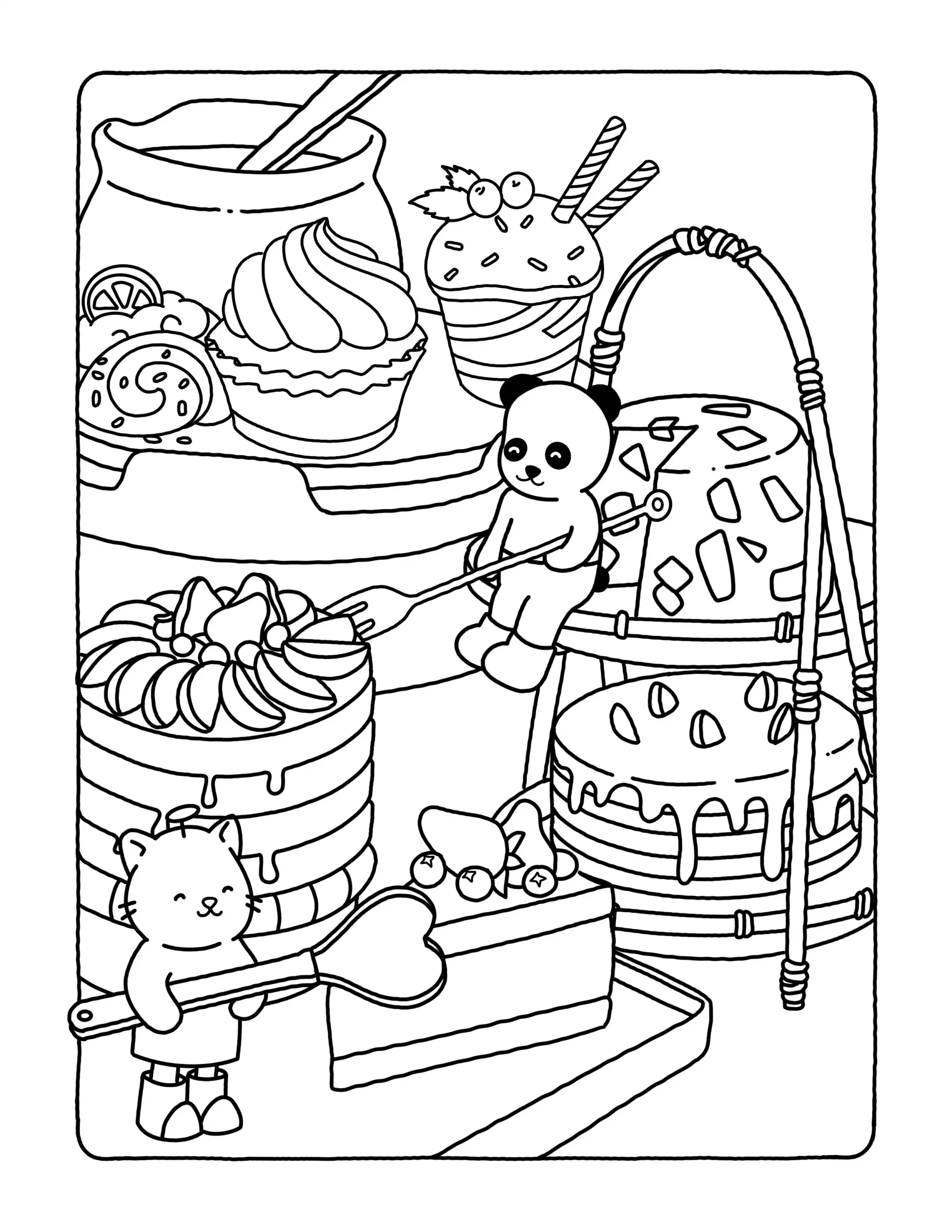 Browmies Dessert Wonderland para colorear para niños para imprimir 2