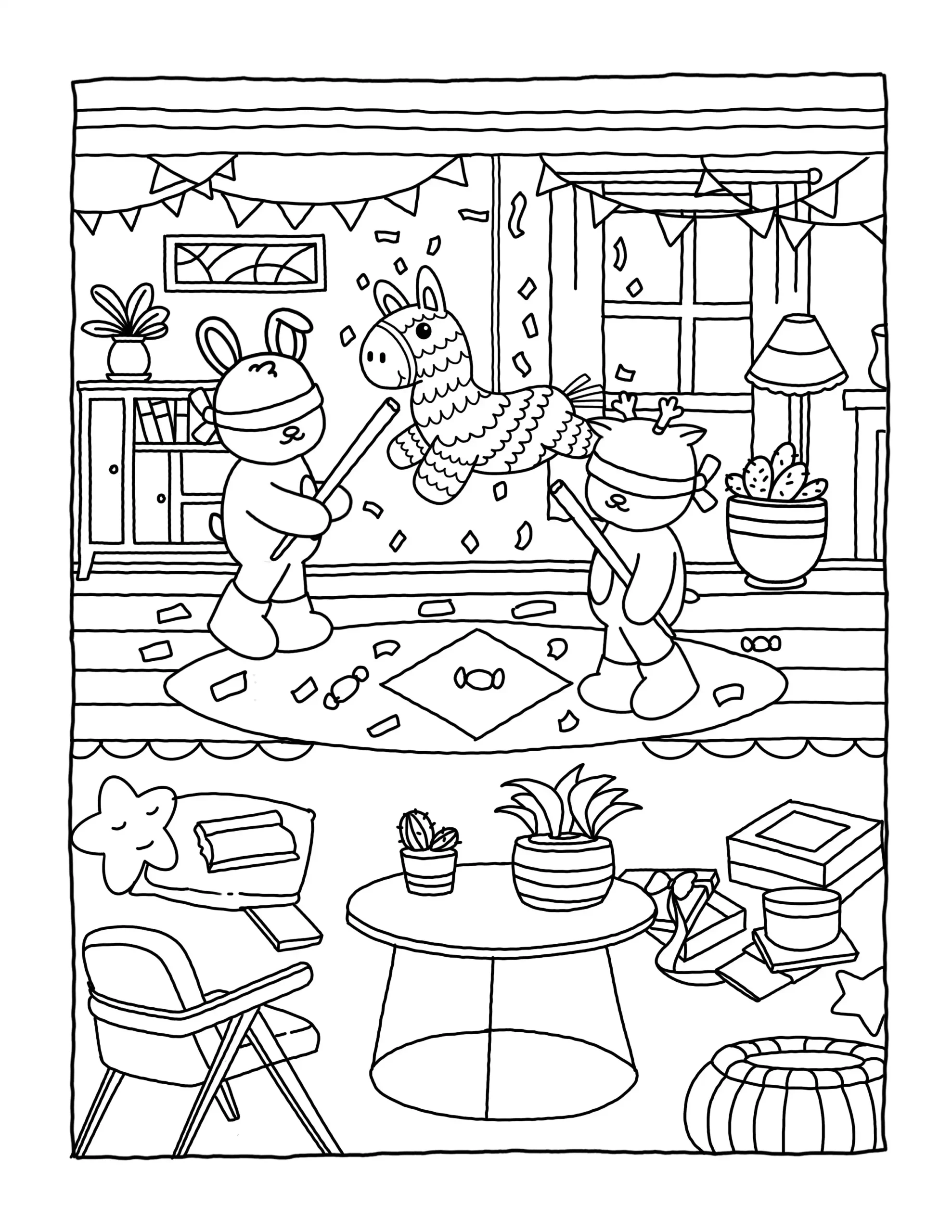 Browmies Interior para colorear para imprimir pdf