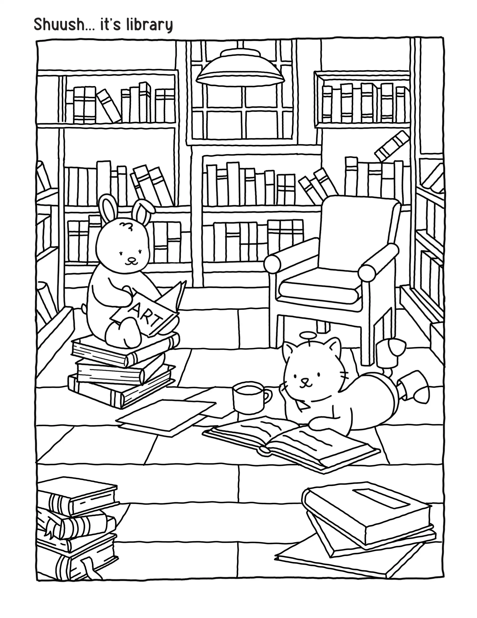 Browmies Interior para colorear para niños para imprimir gratis