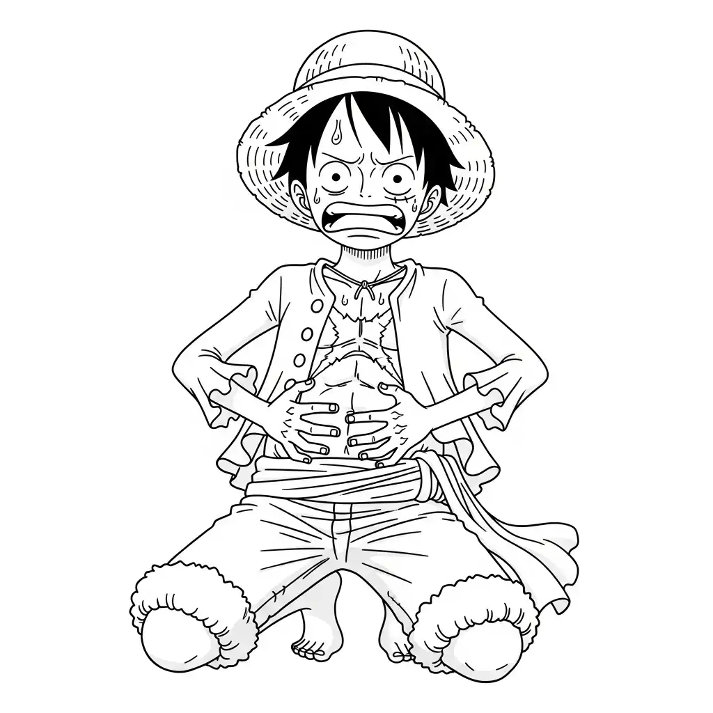 Luffy para colorear para imprimir gratis pdf