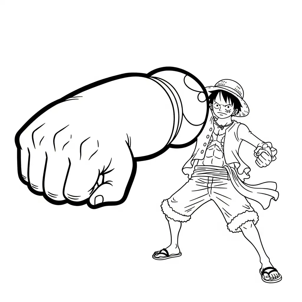 Luffy para colorear para niño de 2 años