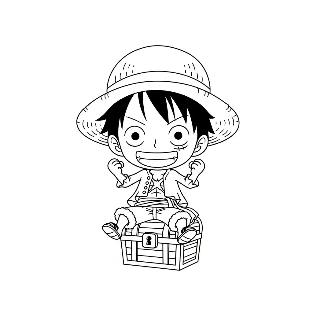 imprimir Luffy para colorear gratis