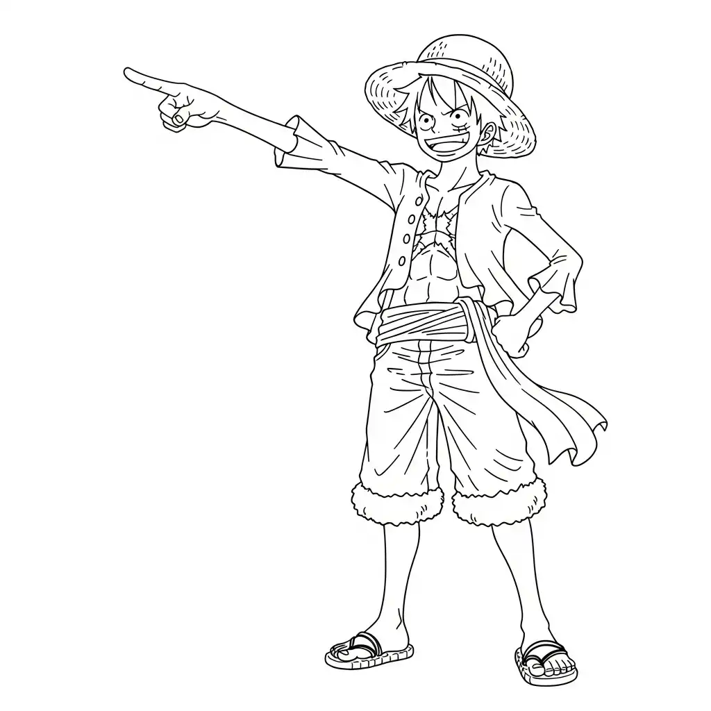 Luffy para colorear y recortar para imprimir 1
