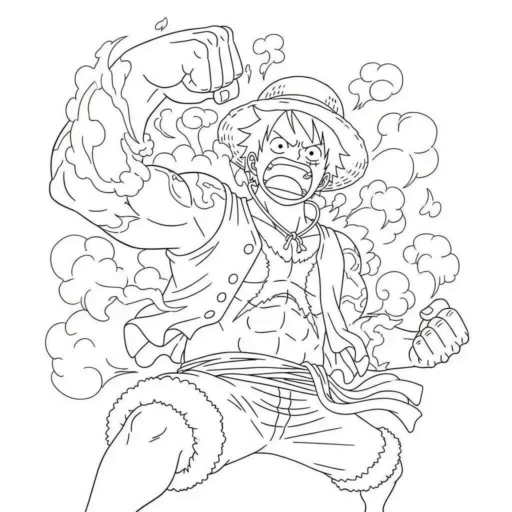 Luffy para colorear y recortar