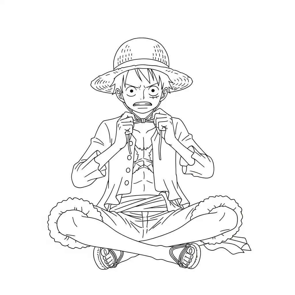 Luffy para colorear para imprimir para niño de 9 años