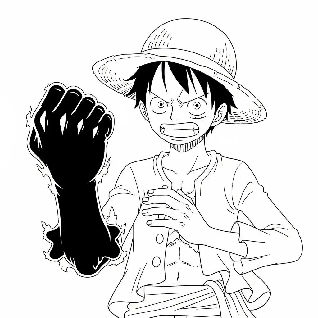 Luffy para colorear para niño de 5 años