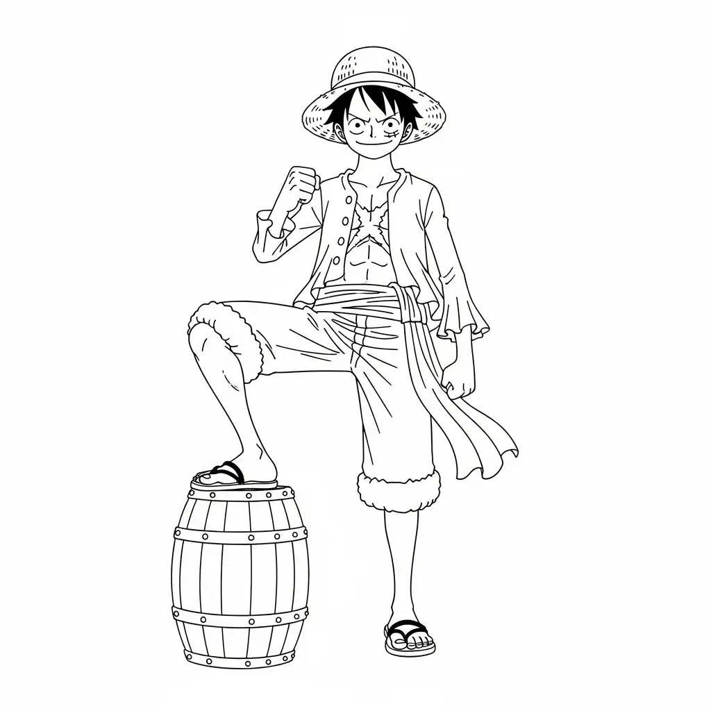Luffy para colorear para niño para imprimir gratis