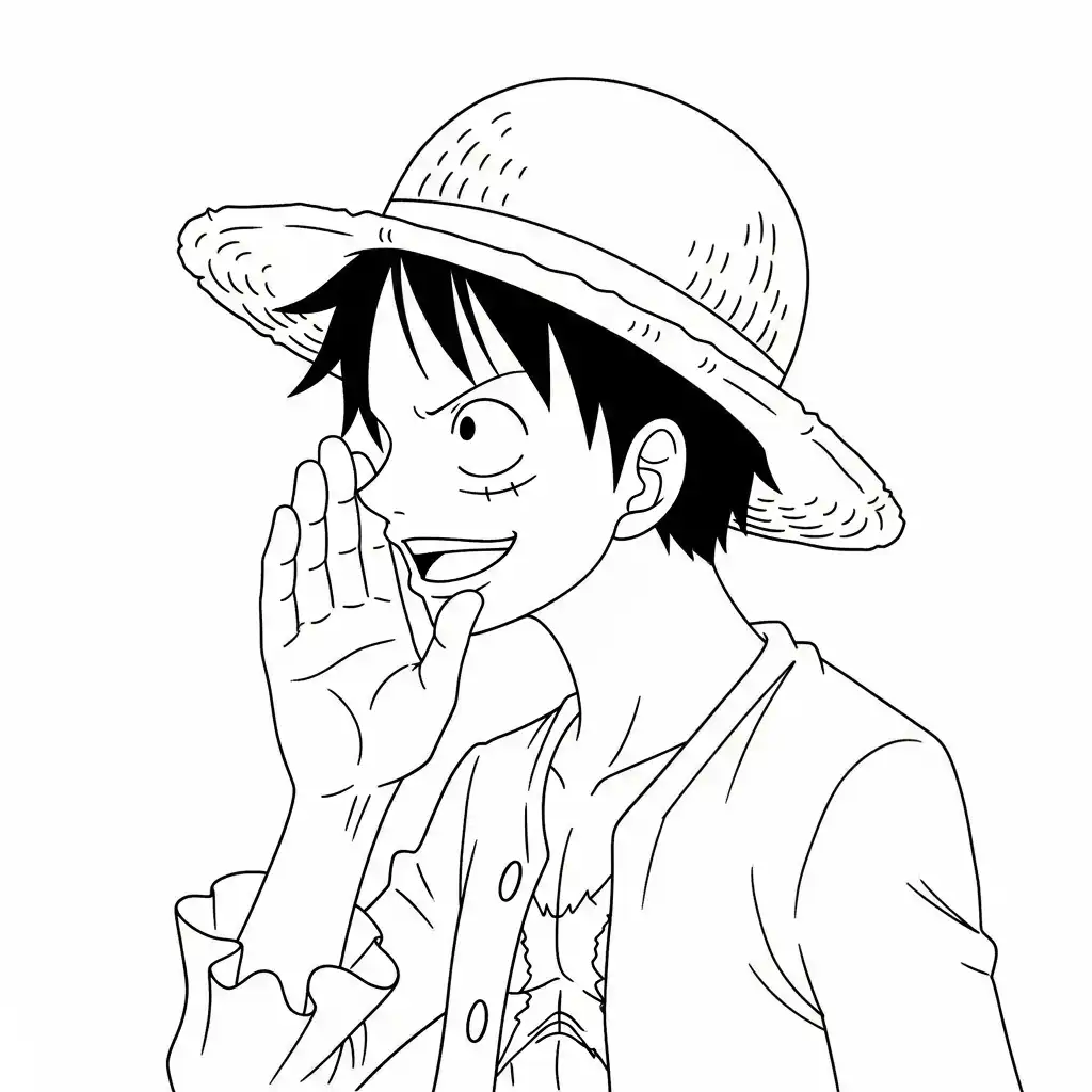 Luffy para colorear para imprimir pdf gratis