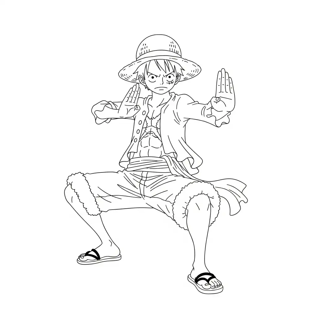 Luffy para colorear para imprimir para niños