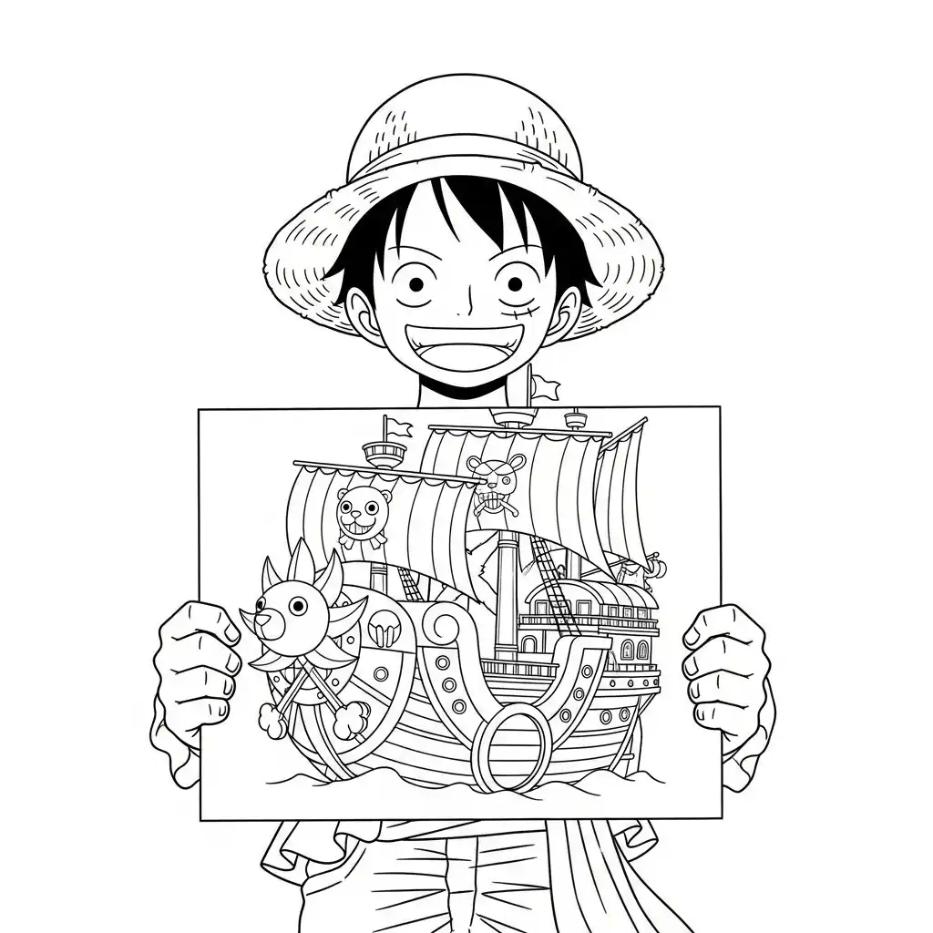 Luffy para colorear para niños