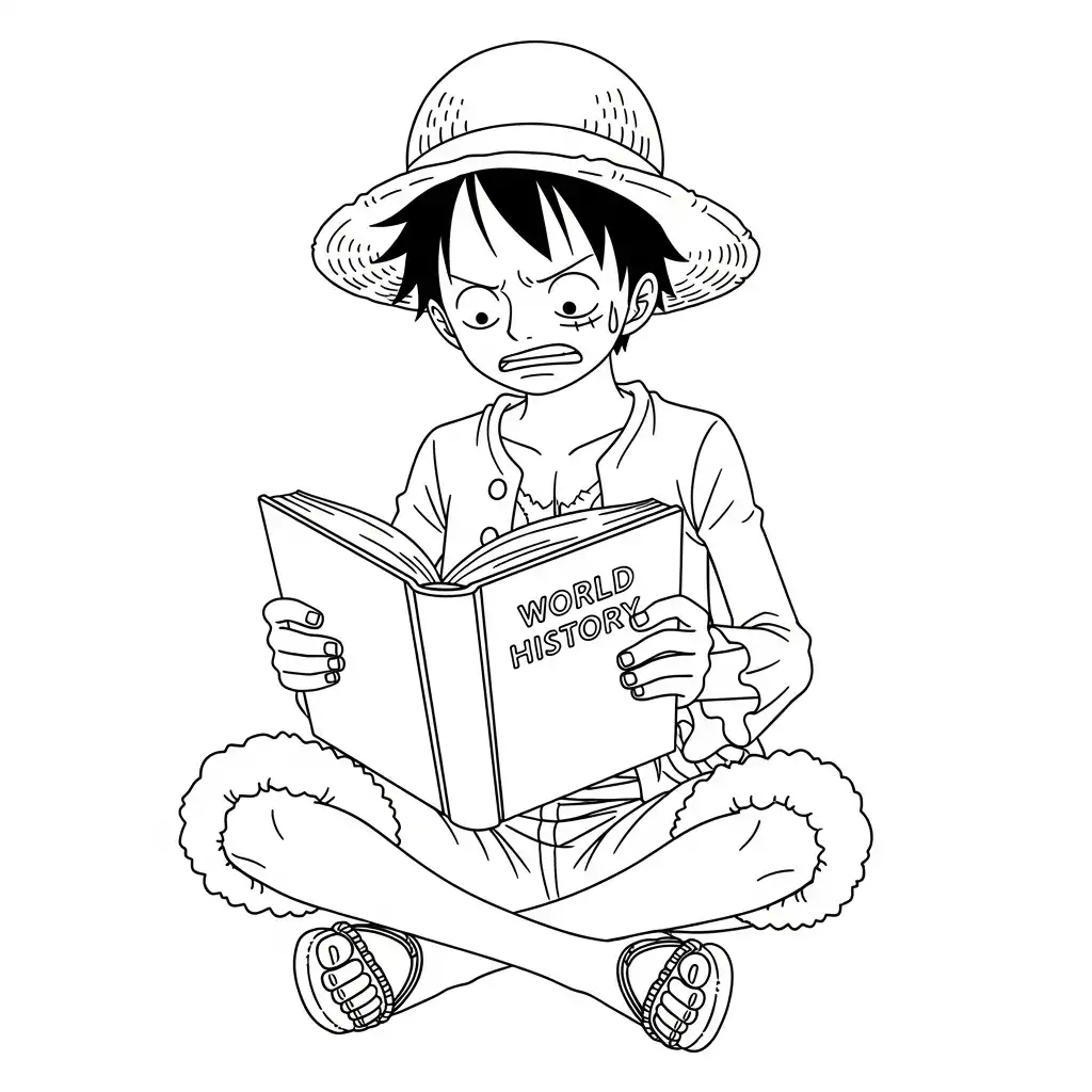Luffy para colorear y recortar para imprimir gratis