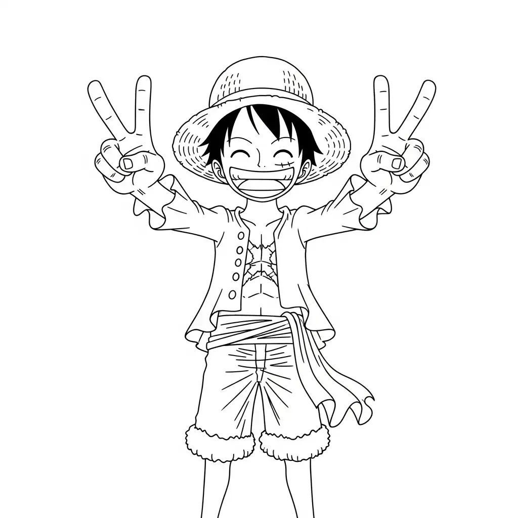Luffy para colorear para imprimir kawaii
