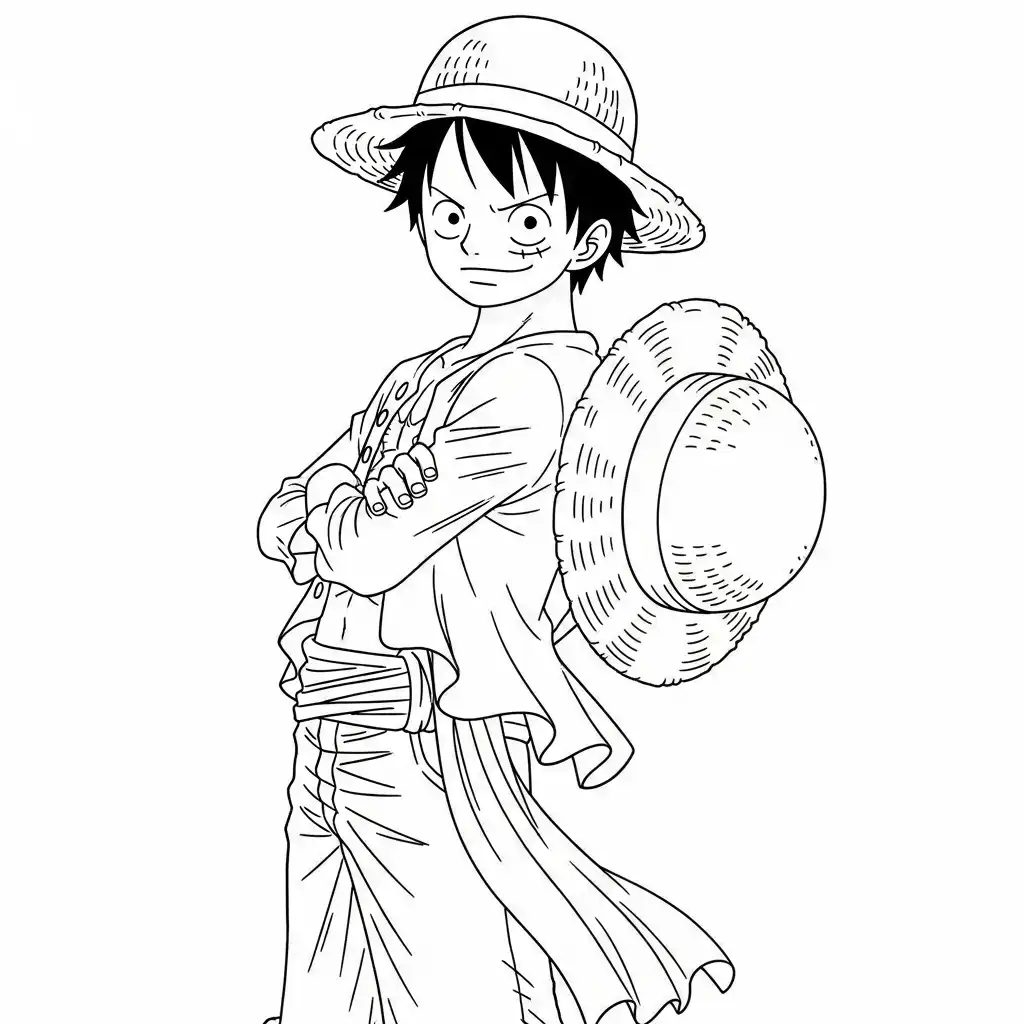 Luffy para colorear para imprimir gratis 3