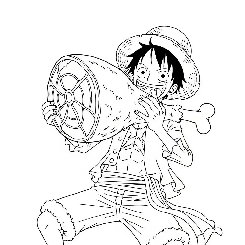 imagen para colorear Luffy niño