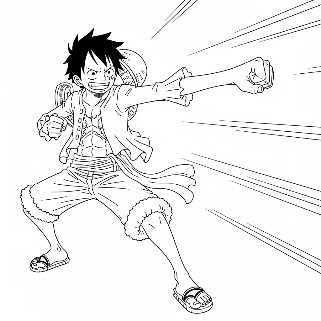 Luffy para colorear para niño de 6 años