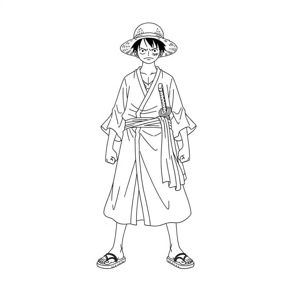Luffy para colorear para primaria