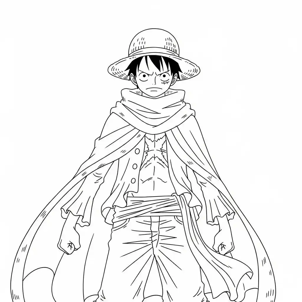 Luffy para colorear para niño de 5 años 1