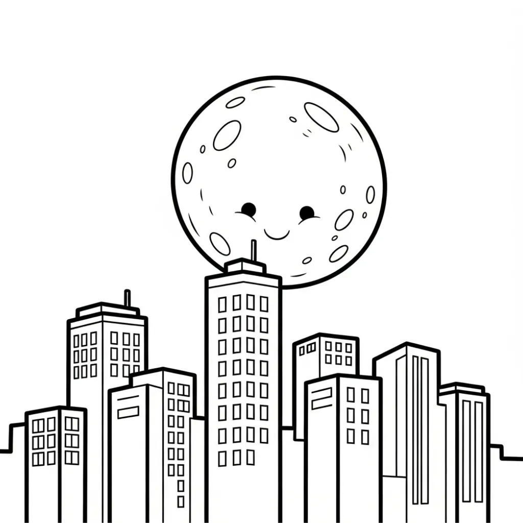 Luna 9 para colorear y recortar para imprimir gratis