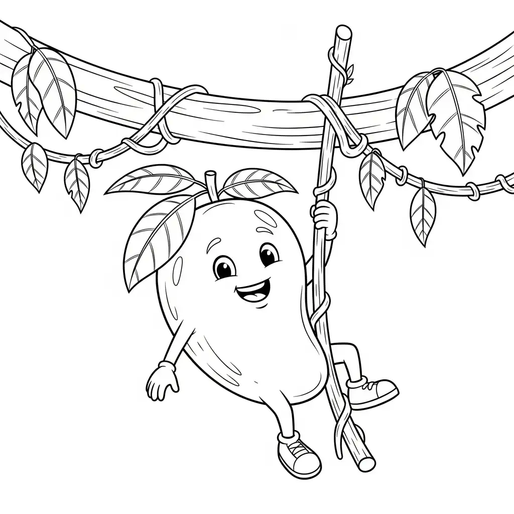 Mango para colorear para niño para imprimir gratis