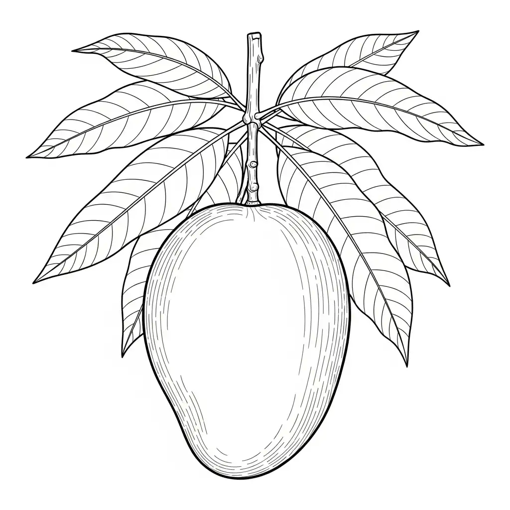 Mango para colorear gratis para imprimir 1