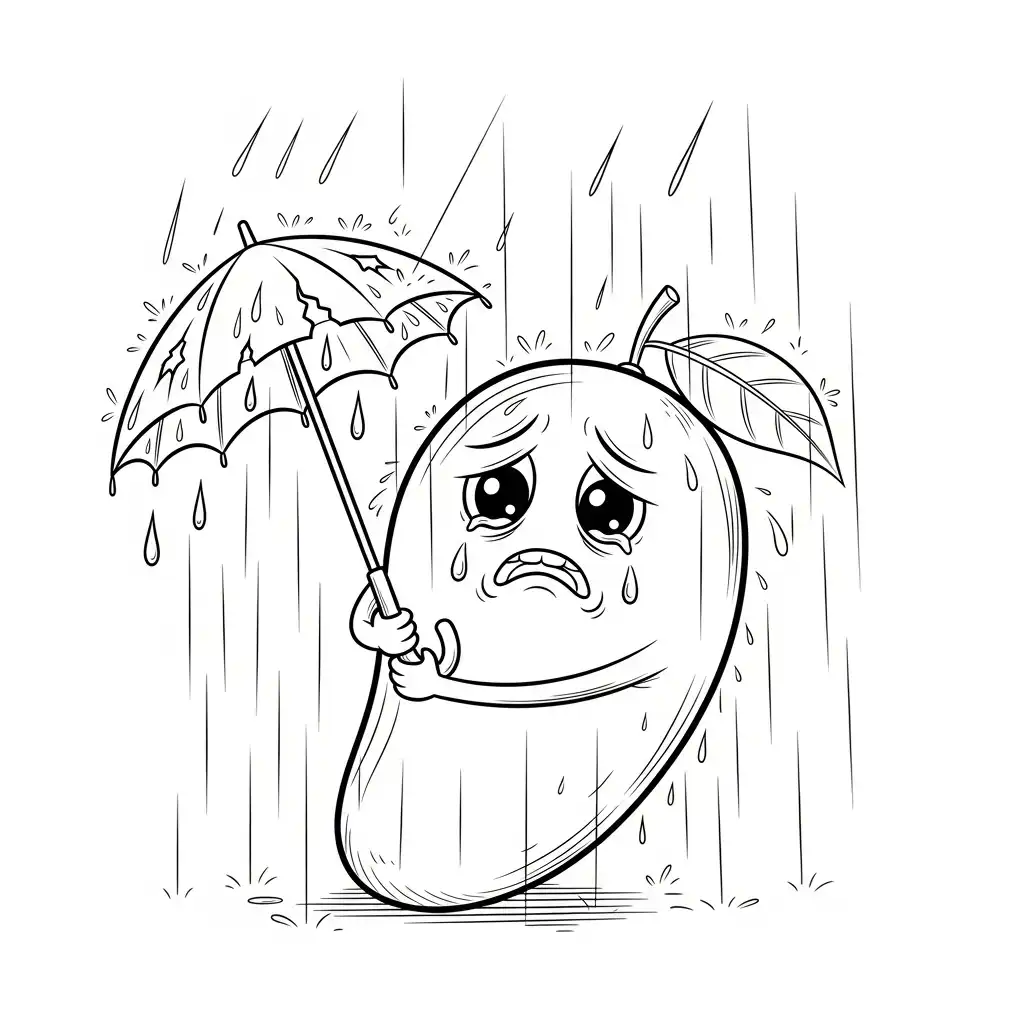 Mango para colorear para imprimir para niño de 3 años