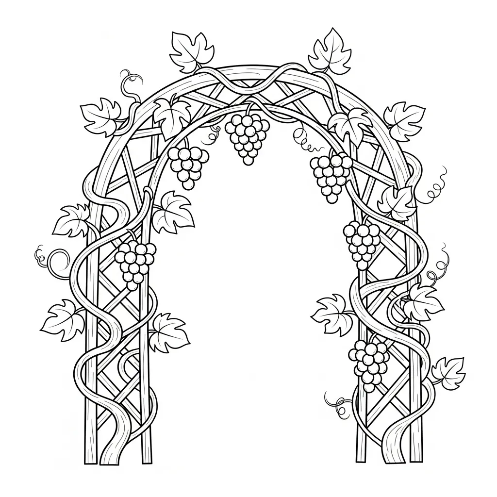 Uvas 1 para colorear para niño de 5 años