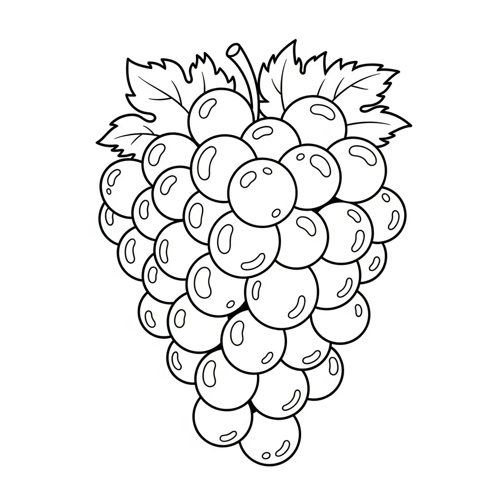 imprimir Uvas 10 para colorear para niño