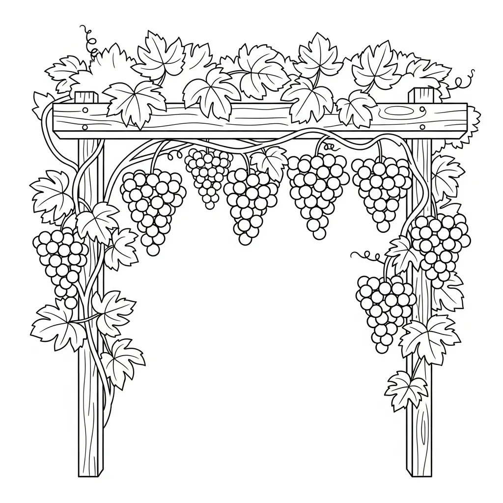 Uvas 13 para colorear para niños para descargar