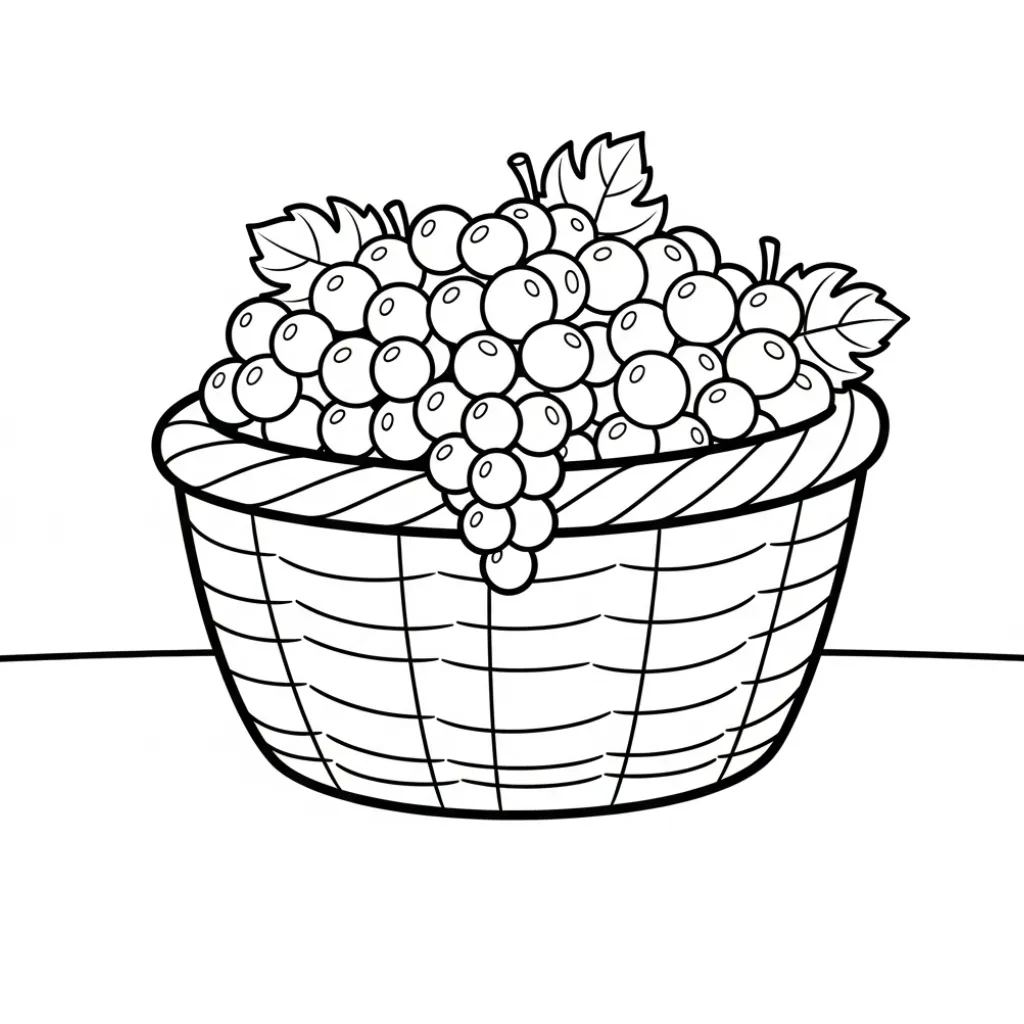 imagen para colorear Uvas 14 niño