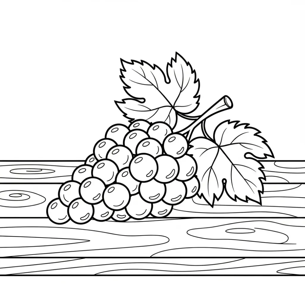 Uvas 17 para colorear para niño de 6 años