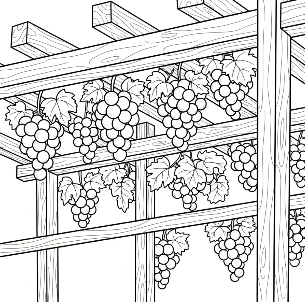 Uvas 18 para colorear y recortar para imprimir