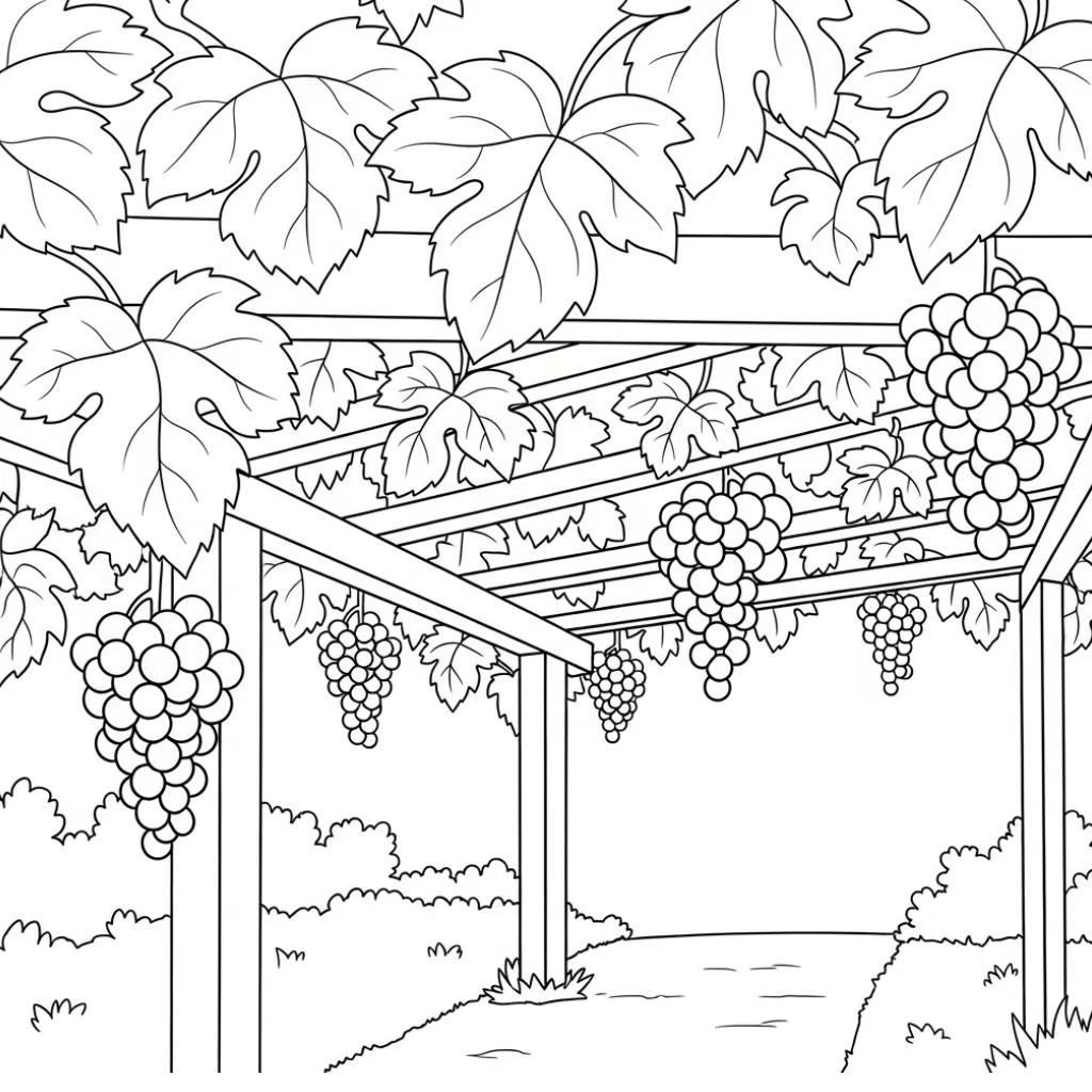 Uvas 19 para colorear para imprimir para niños