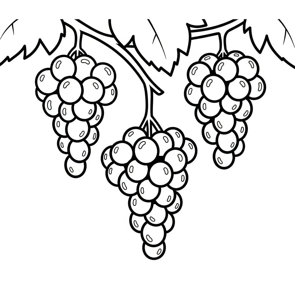 Uvas 20 para colorear para imprimir gratis pdf