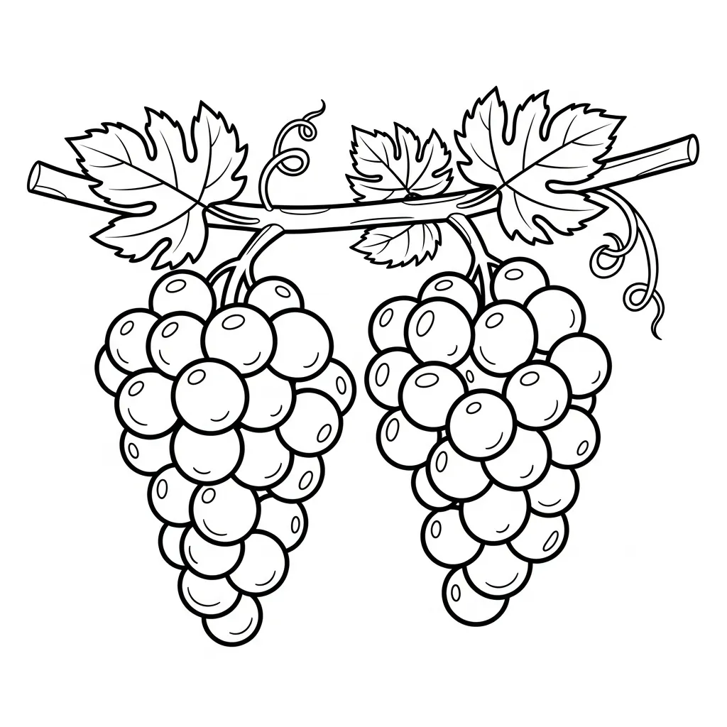 Uvas 21 para colorear para imprimir para niño de 2 años